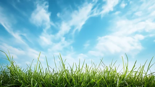 Serene Green Field with Sky View