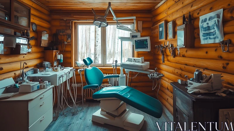 AI ART Vintage Dental Clinic Cabin