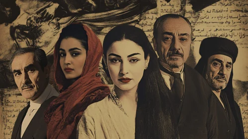 Historical Group Portrait in Sepia