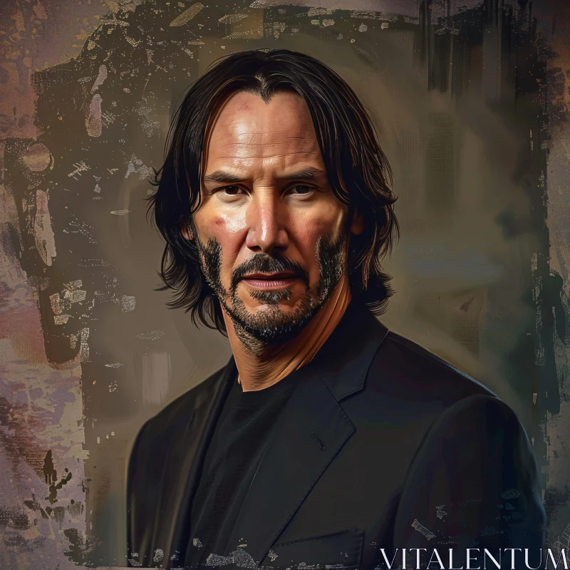 AI ART Keanu Reeves Detailed Portrait