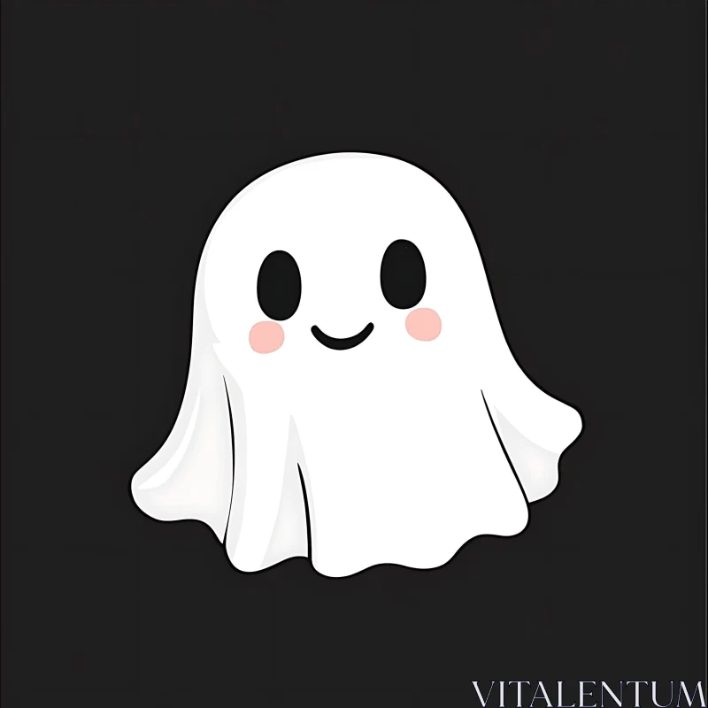 AI ART Friendly Ghostly Character Illustration