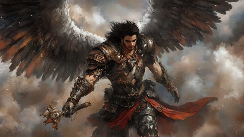 Winged Warrior Angel Ready for Battle