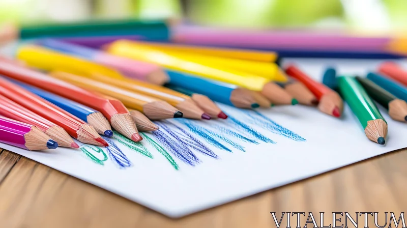 Bright Colored Pencils Art Supplies AI Image