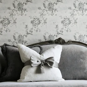 Decorative Pillow with Grey Bow