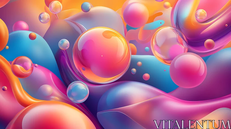 Vibrant Abstract Spheres AI Image