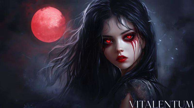 AI ART Blood Moon Vampire