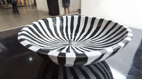 Monochrome Striped Bowl Art