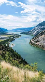 Serene River and Mountain Scenery