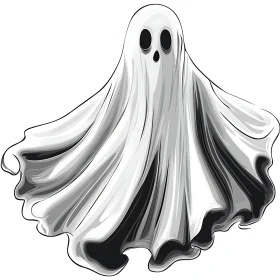 Friendly Ghost Cartoon Illustration