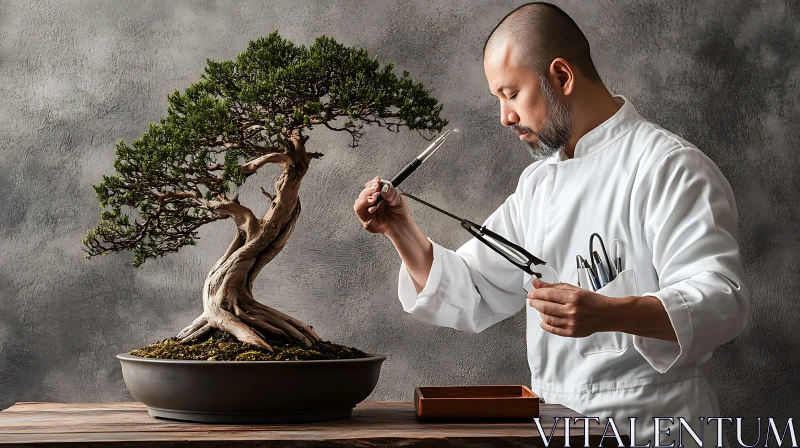 AI ART Bonsai Pruning: A Miniature Tree's Care