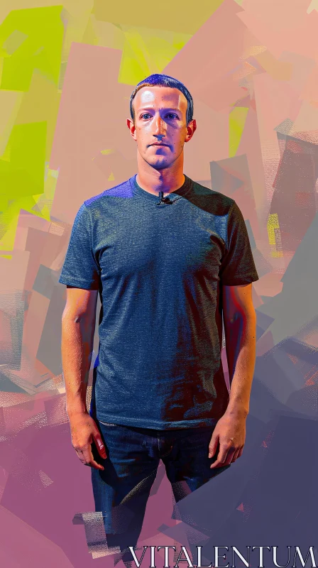 Modern Portrait of Mark Zuckerberg AI Image