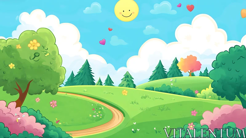 AI ART Whimsical Cartoon Nature Scene