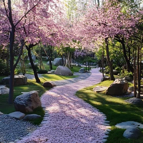 Pink Petal Path Through the Park