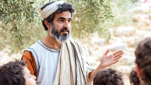 Ancient Teacher with Students