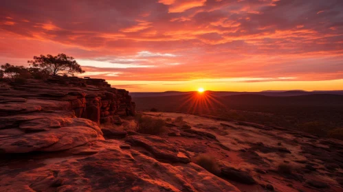 Captivating Sunset behind a Rocky Mountain - Australian Landscapes