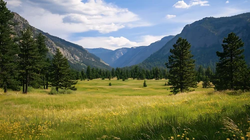 Idyllic Mountain Valley Vista