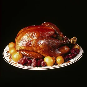 Glistening Thanksgiving Turkey with Fruit