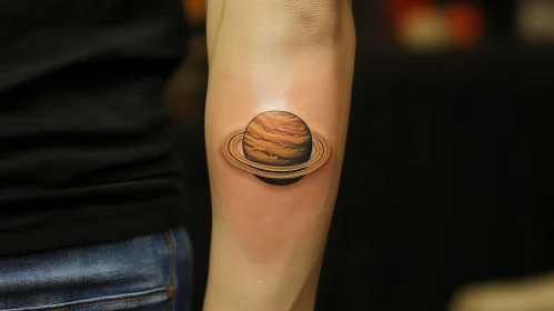 Saturn Tattoo Art on Arm