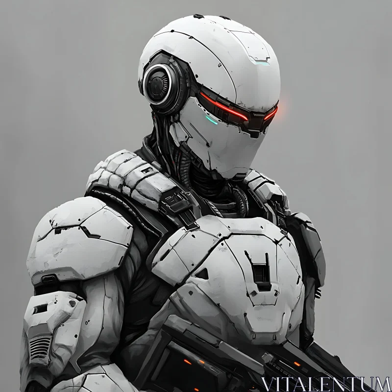 Advanced Cybernetic Android in White Armor AI Image