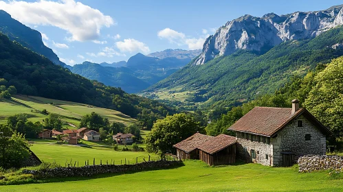 Scenic Valley View with Stone House