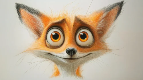 Whimsical Fox with Googly Eyes