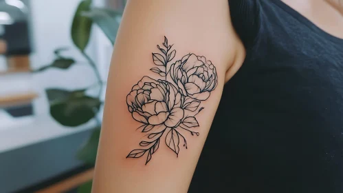 Intricate Peony Tattoo