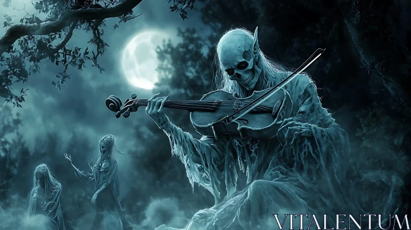 AI ART Moonlit Serenade of the Undead