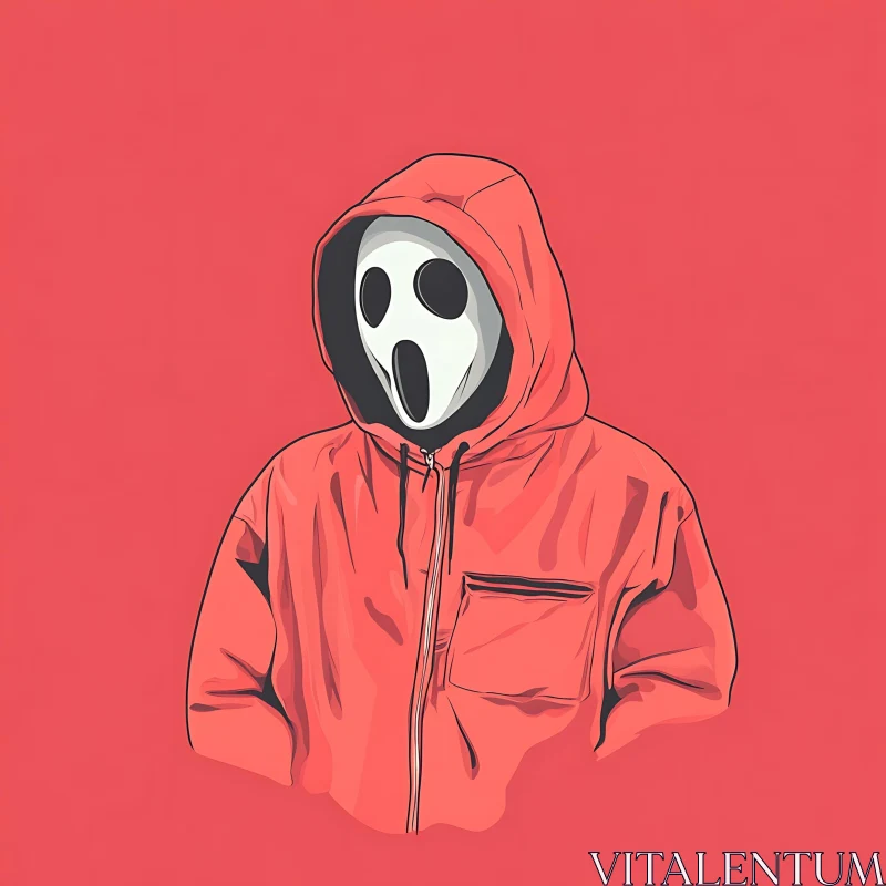 Ghostface Inspired Minimalist Horror Art AI Image