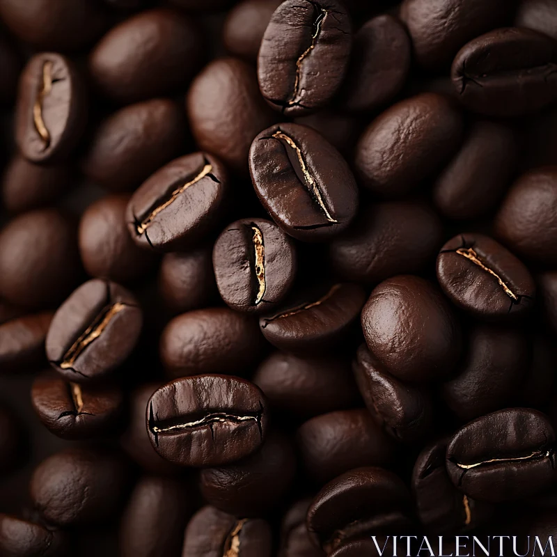 Detailed View of Fresh Coffee Beans AI Image