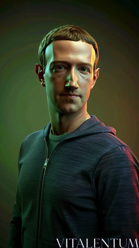 AI ART Mark Zuckerberg in Dark Hoodie