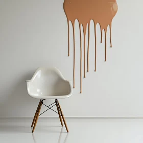 Modern Interior with Chair and Paint