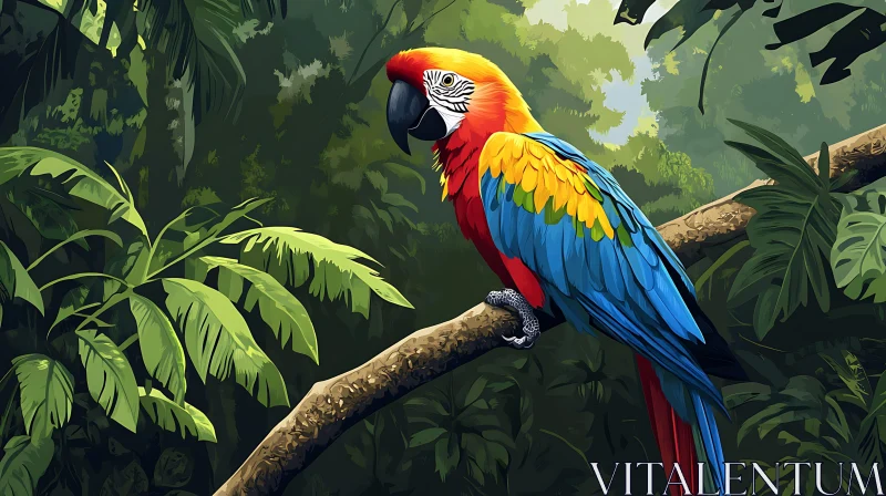 Exotic Parrot Portrait AI Image