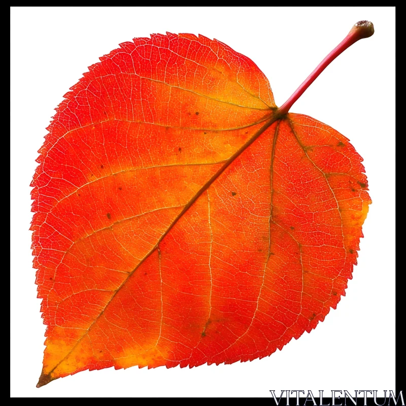 Heart-Shaped Leaf in Autumn Colors AI Image