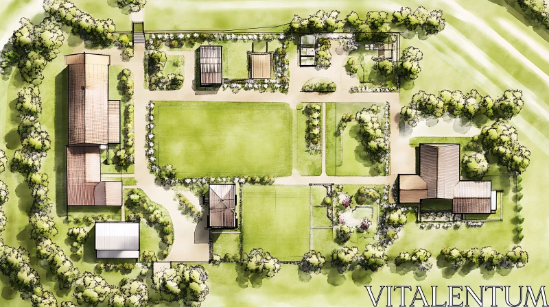 Landscape Architecture: Estate From Above AI Image