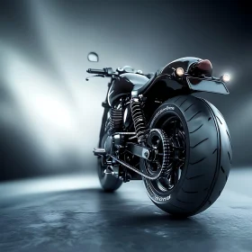 Monochrome Motorcycle Rear View
