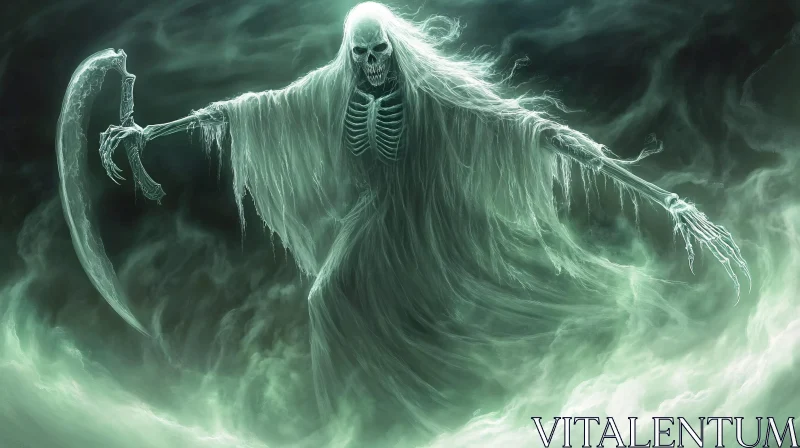 AI ART Grim Reaper in Spectral Smoke