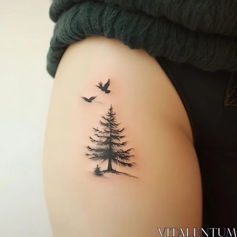 Nature-Inspired Arm Tattoo AI Image