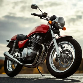 Classic Style Motorcycle, Red Color