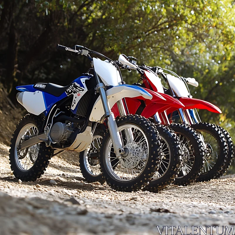 Off-Road Motorcycles Ready to Ride AI Image