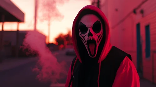 Red Smoke and Masked Character