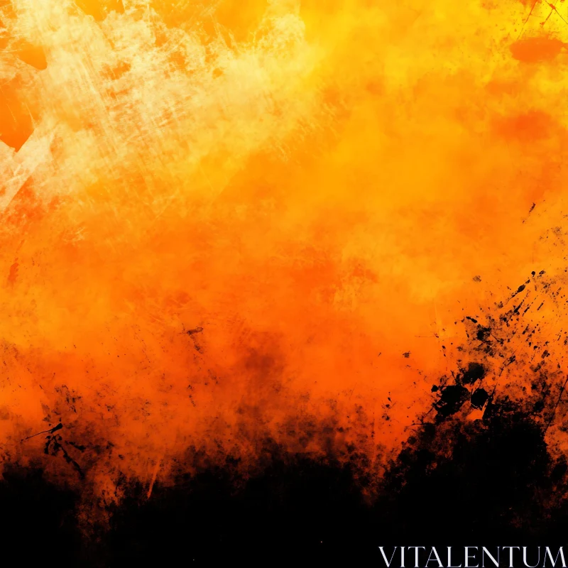 Fiery Orange Abstract Artwork AI Image