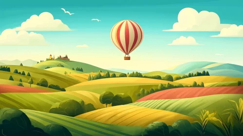 Peaceful Countryside with Balloon Ride