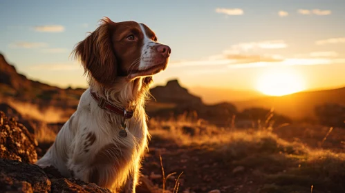 Dog Gazing at Sunset: A Volumetric Lighting Masterpiece