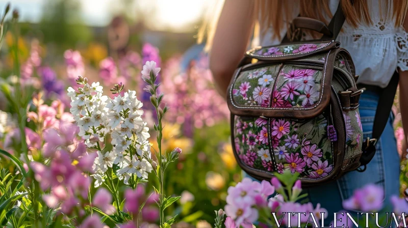 Stunning Image: Young Woman in a Field of Flowers AI Image