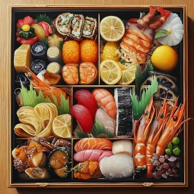 Vibrant Japanese Seafood Cuisine Selection