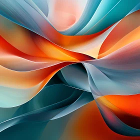 Colorful Fluid Waves Abstract Composition