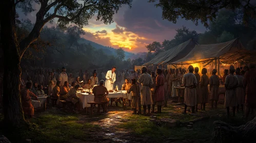 Twilight Gathering at the Table