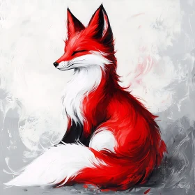 Fox in Repose: A Study in Red and White