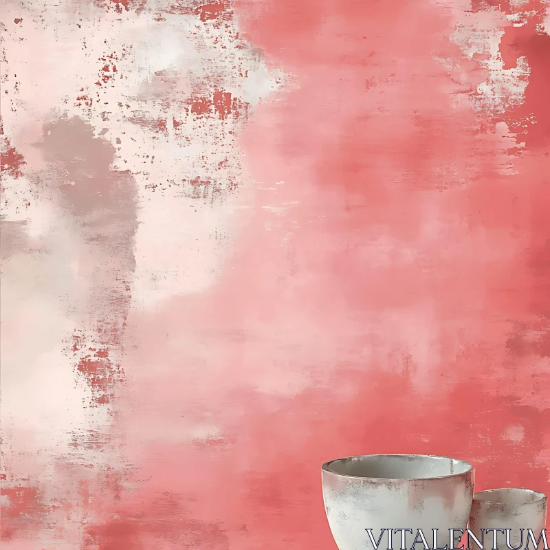 AI ART Textured Abstract Art with Soft Pinks