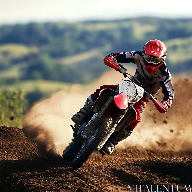 Motocross Action on the Track AI Image